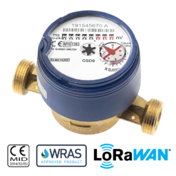 ½" B Meters GSD8-RFM Single Jet Cold Water Meter, Q3 = 2.5