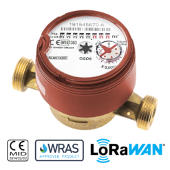 ½" B Meters GSD8-RFM Single Jet Hot Water Meter, Q3 = 2.5
