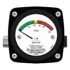 Mid-West Model 120 Piston Type Differential Pressure Gauge, 5 - 110 PSID