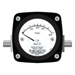 Mid-West Model 123 Piston Type Differential Pressure Gauge, 150 - 400 PSID