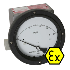 Mid-West Model 220 Piston Type Flame Proof Differential Pressure Gauge, 5 - 100 PSID
