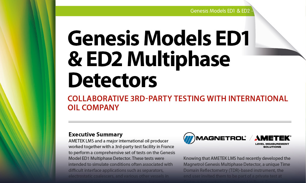 Genesis Models ED1 & ED2 Multiphase Detectors – Able Instruments