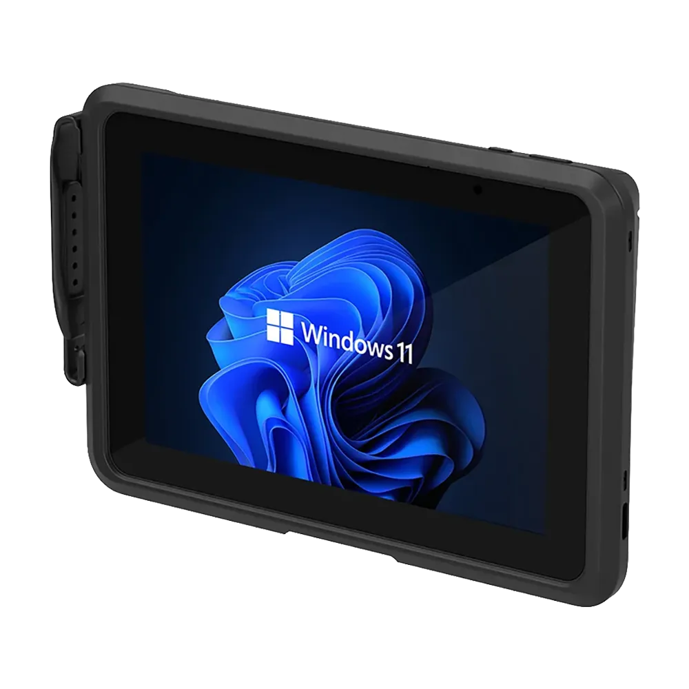 Pepperl+Fuchs Tab-IND 10 WIN 128GB with Scanner Frame, angled front view