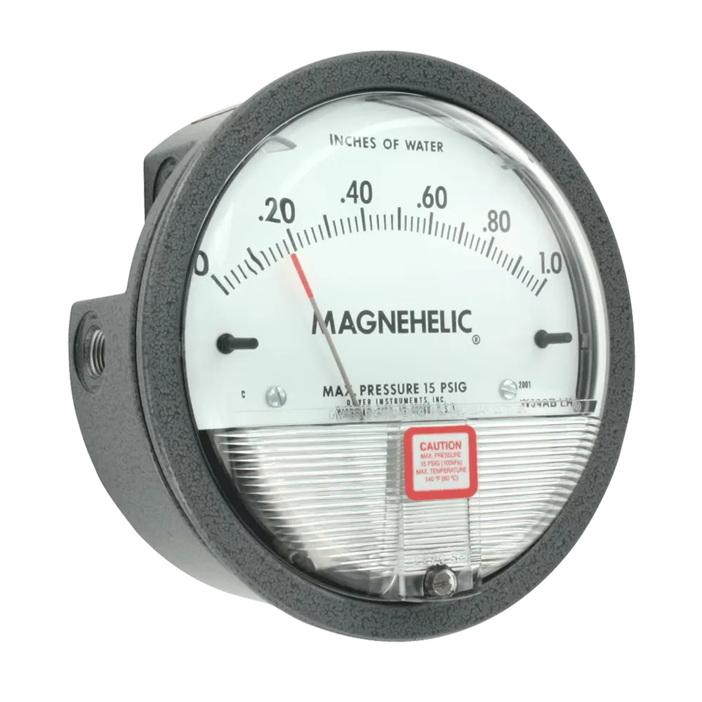 Dwyer Series 2000 Magnehelic differential pressure gauge angled view