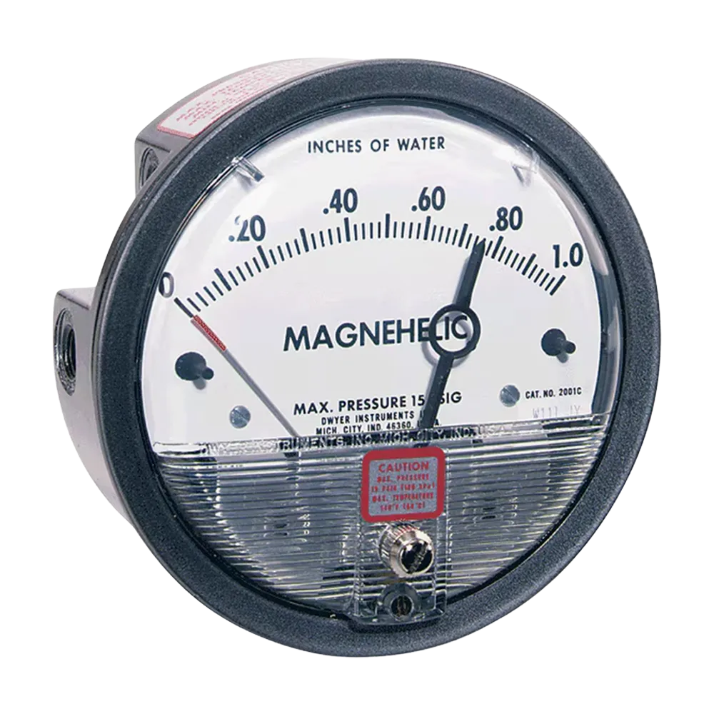 Dwyer Series 2000 Magnehelic differential pressure gauge with inches of water dial